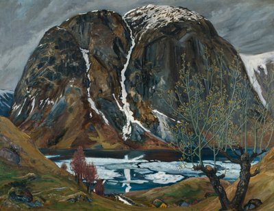 Deshielo de primavera bajo la colina de Nikolai Astrup