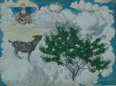 La cabra que vino al cielo (óleo sobre lienzo) de Nikolai Astrup