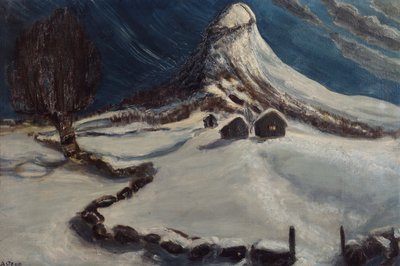 Noche de invierno en Fjellstølen de Nikolai Astrup