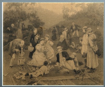 Fiesta del té del terrateniente de Nikolai Dmitrievich Dmitriev Orenburgsky