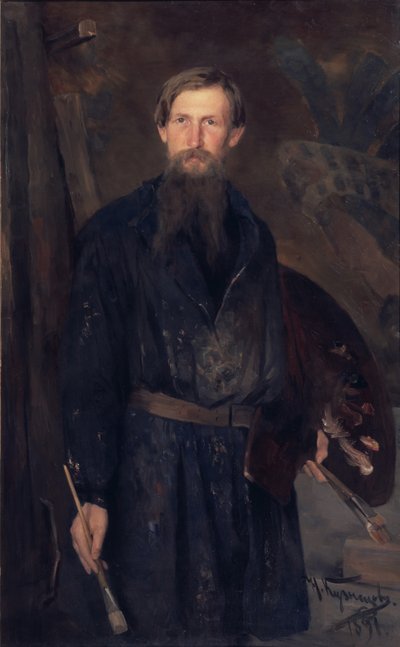 Retrato del artista Viktor Vasnetsov 1848-1926, 1891 de Nikolai Dmitrievich Kuznetsov