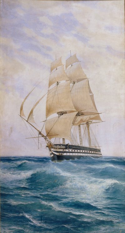 El Barco en la línea Imperatritsa Mariya, 1890s de Nikolai Dmitryevich Prokofyev