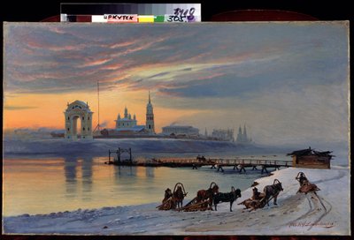 "" Vista del río Angara en Irkutsk y Siberia "" Pintura de Nikolai Florianovich Dobrovolsky (1837-1900) 1886 Museo Estatal de Arte, Irkutsk de Nikolai Florianovich Dobrovolsky