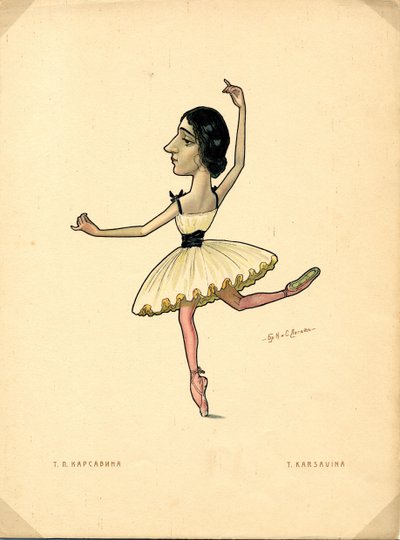 Bailarina Tamara Karsavina de: Ballet ruso en caricaturas, 1902-1905 de Nikolai Gustavovich Legat