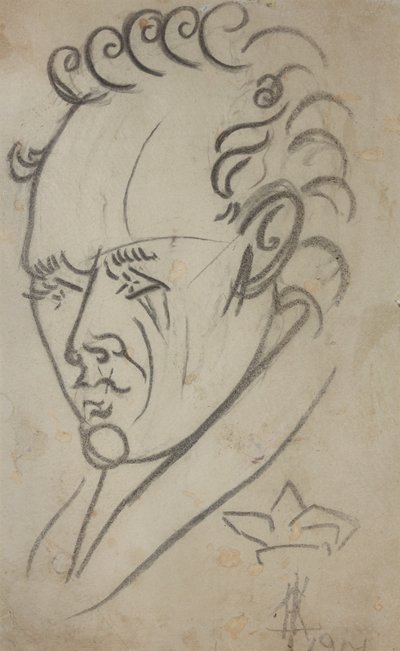 Retrato del poeta Vasili Kamensky 1884-1961, 1913 de Nikolai Ivanovich Kulbin