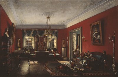 El salón en la Casa Nashchokin en Moscú de Nikolai Ivanovich Podklyuchnikov