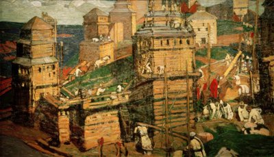 Construcción de una ciudad de Nikolai Konstantinowitsch Roerich