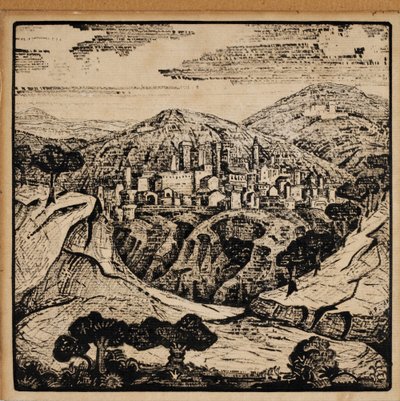 Ilustración para los Poemas Italianos de Alexander Blok, 1907 de Nikolai Konstantinowitsch Roerich