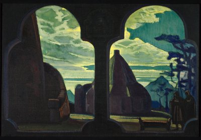 Diseño de Escenario para la Ópera Tristán e Isolda de R. Wagner, 1912 de Nikolai Konstantinowitsch Roerich