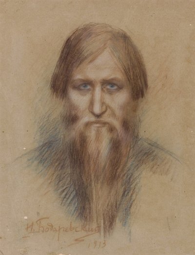 Retrato del místico ruso Grigory Rasputin 1869-1916, 1913 de Nikolai Kornilovich Bodarevsky