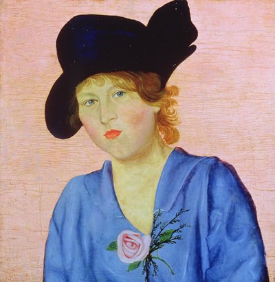 Retrato de una mujer vestida de azul de Nikolai Nikolaevich Popov