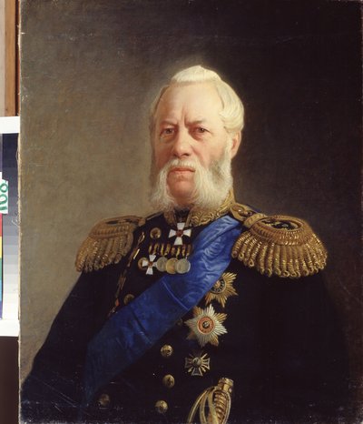 ""Retrato del almirante Alexander Panfilov (1808-1874)"" Pintura de Nikolai Nikolayevich Ge (Gay) (1831-1894) 1871 Museo Estatal de la Marina Central San Petersburgo de Nikolai Nikolajevitch Gay