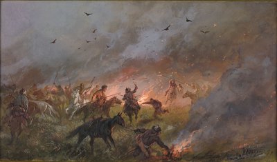 La derrota de las tropas de Pugachev cerca de Troitsk, 1891 de Nikolai Nikolayevich Karasin