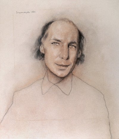 Retrato del escritor ruso Andrei Biely (o Belyj o Beli de Nikolai Nikolayevich Vysheslavtsev