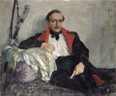 Retrato de Michail Lermontov (1814-1841) 1941 (óleo sobre lienzo) de Nikolai Pavlovich Ulyanov