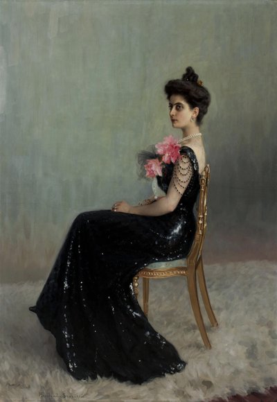 Retrato de la condesa Maria Pavlovna Abamelik-Lazareva, nacida Demidova, 1900-1901 de Nikolai Petrovich Bogdanov Belsky