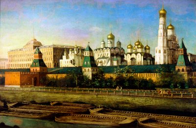 Vista del Kremlin de Moscú, siglo XIX de Nikolai Podklyuchnikov