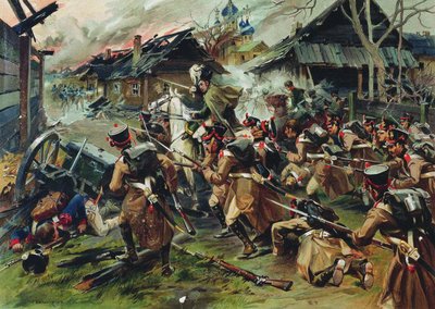 La batalla de Maloyaroslavets el 24 de octubre de 1812, 1900-1910 de Nikolai Semyonovich Samokish