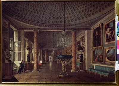 La galería de imágenes del Palacio Stroganov en San Petersburgo (La galería de imágenes en el Palacio Stroganov en San Petersburgo). Pintura de Nikolai Stepanovich Nikitin (1811-1881), óleo sobre lienzo de Nikolai Stepanovich Nikitin
