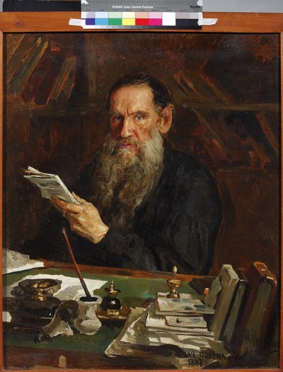 Leon Tolstoi - Retrato del autor Conde Lev Nikolayevich Tolstoi (1828-1910), por Orlow, Nikolai Vasilievich (1863-1924). Óleo sobre lienzo, finales del siglo XIX. Museo Literario Central del Estado, Moscú de Nikolai Vasilievich Orlow