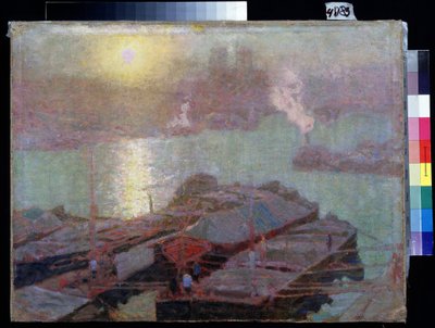 El Sena en París. Pintura de Nikolai Vasilyevich Dosekin (1863-1935). Óleo sobre lienzo, 48,2 x 63,7 cm de Nikolai Vasilyevich Dosekin