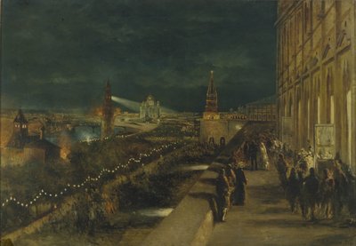 Iluminación de Moscú con motivo de la coronación del emperador Alejandro III el 15 de mayo de 1883 de Nikolai Yegorovich Makovsky