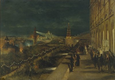 Iluminación de Moscú con motivo de la coronación del emperador Alejandro III el 15 de mayo de 1883 de Nikolai Yegorovich Makovsky