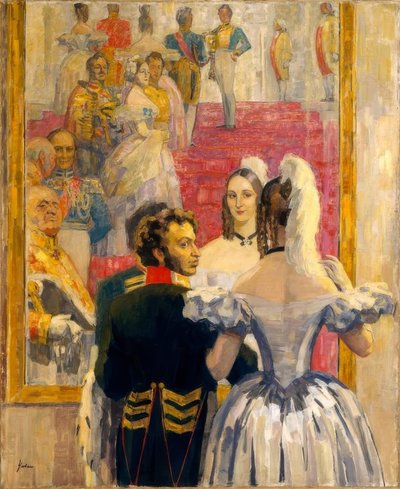 El poeta Alexander Pushkin con su esposa en Anichkov de Nikolaj Pawlowitsch Uljanow