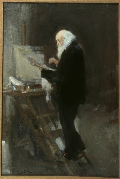 El pintor Nikolai Gay trabajando de Nikolaj Pawlowitsch Uljanow