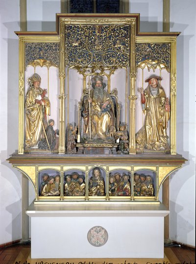 Grupo de esculturas de madera, del Retablo de Isenheim, c.1490 de Nikolaus Hagenauer