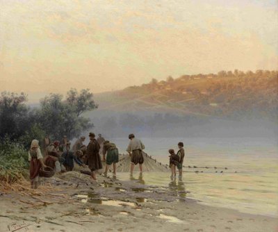 Pescador en el Dniéper, 1898 de Nikolay Alexandrovich Sergeyev