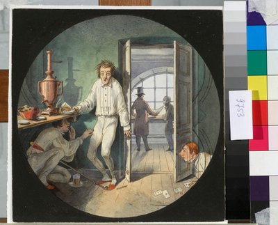 Carlo Rossi, Alexander Rezanov y Lakhtin escondiéndose de Constantin Thon (Ton) - Obra de Nicolas Benois (1813-1898) de Nikolay Benois