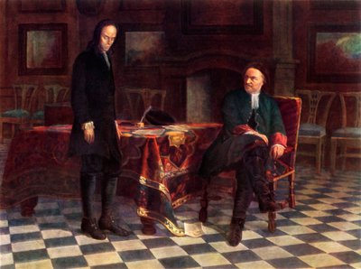 Pedro I interroga al zarevich Alexei Petrovich, 1871, 1965 de Nikolay Ge