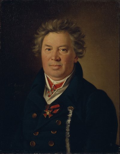 Retrato del arquitecto Fyodor Kirillovich Sokolov 1752-1824, 1819 de Nikolay Ivanovich Argunov