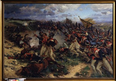 Tropas lituanas en la batalla de Borodino (o batalla de Moskva) de Nikolay Semenovich Samokish