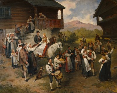 Boda de granjeros en Eidsfjord de Nils Bergslien