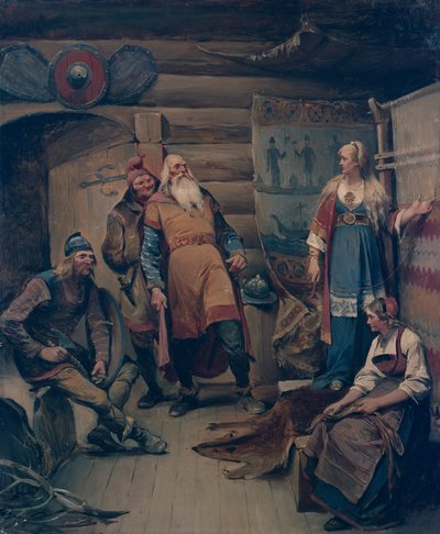 Mensajero de propuestas de Harald Hårfagre a Gyda de Nils Bergslien