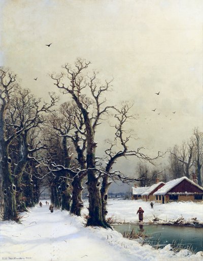 Escena de invierno, siglo XIX de Nils Hans Christiansen