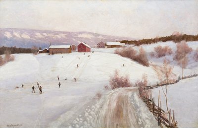 Invierno en Noruega (óleo sobre lienzo) de Nils Hansteen