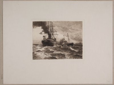 Barcos de vapor en Kronborg de Nils Severin Lynge Hansteen