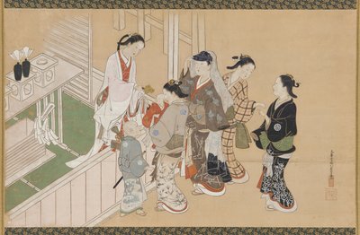Primera visita de un infante a un santuario sintoísta, período Edo, finales del siglo XVII-principios del siglo XVIII de Nishikawa Sukenobu