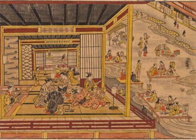 Casa de té junto al río Kamo en Kioto de Nishimura Shigenaga