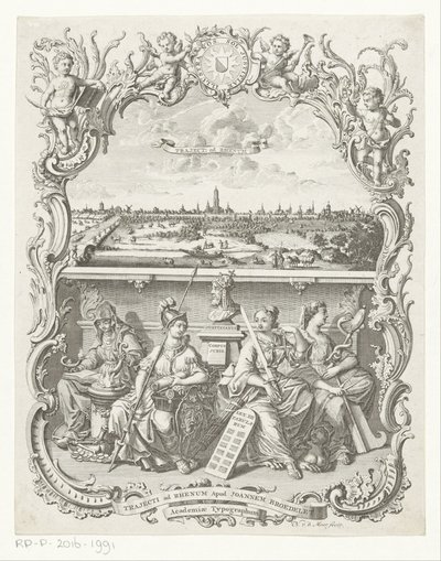 Vista de Utrecht y alegoría con Minerva y virtudes de Noach van der Meer (I)