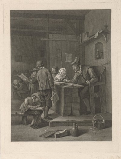 Salón de clases con el maestro y los niños. de Noach van der Meer (II)