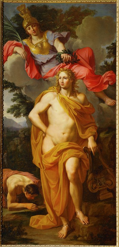 Apolo coronado por Minerva ... de Noël Coypel
