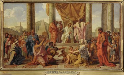 Ptolomeo Filadelfos concede la libertad a los judíos ... de Noël Coypel