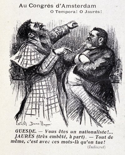 Altercado entre Jean Jaurès y Jules Guesde (congreso socialista de Ámsterdam) por Noel Dorville, "Le Panache" 5/10/1904 de Noel Dorville