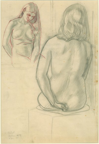 Desnudo sentado frente a un espejo de Noel Rooke
