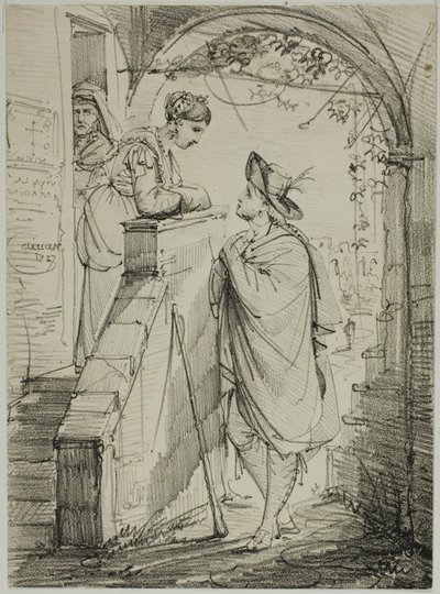 Mujer y hombre conversando de Noel Thomas Joseph Clerian