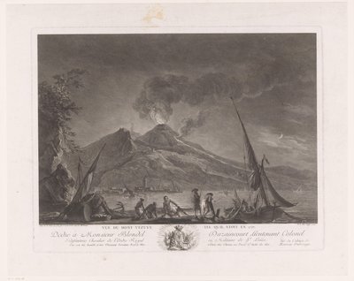 Paisaje con pescadores y el Vesubio activo
Vue du mont Vezuve tel quil etoit en 1757 (título en el objeto) de Noël Le Mire